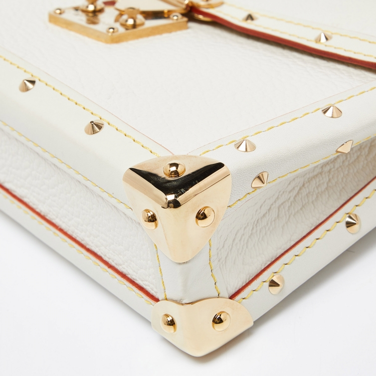 Pre Owned Louis Vuitton White Suhali Leather L'Aimable Bag