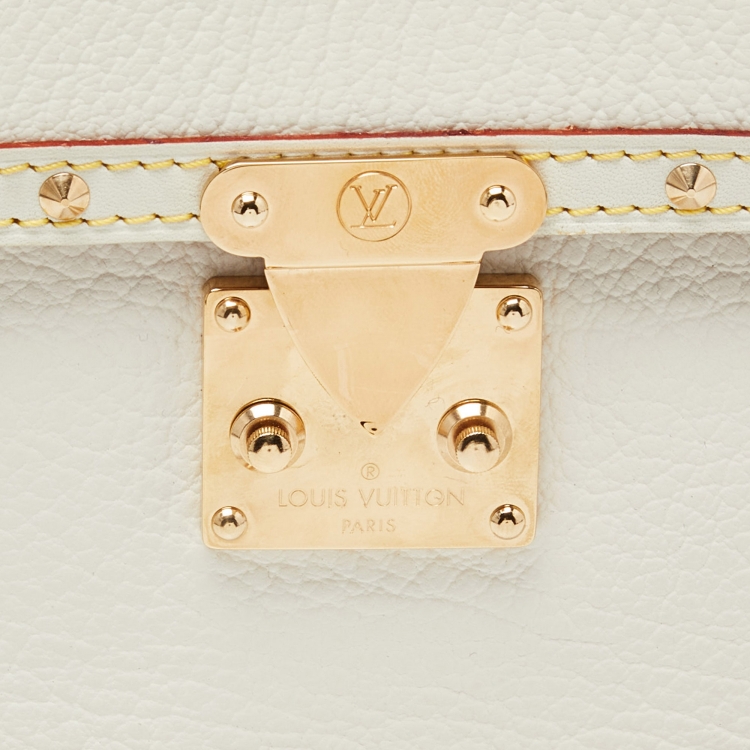 Pre Owned Louis Vuitton White Suhali Leather L'Aimable Bag