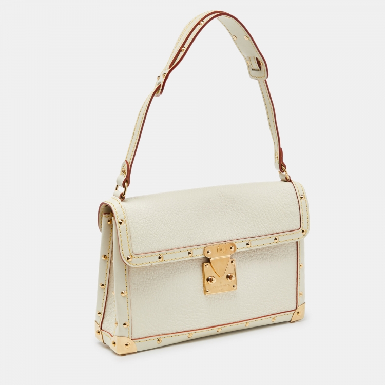 Pre Owned Louis Vuitton White Suhali Leather L'Aimable Bag