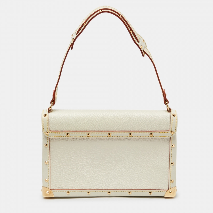 Pre Owned Louis Vuitton White Suhali Leather L'Aimable Bag