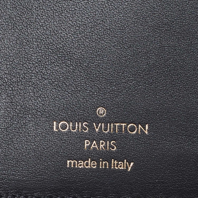 Pre Owned Louis Vuitton Black Leather New Wave Compact Wallet
