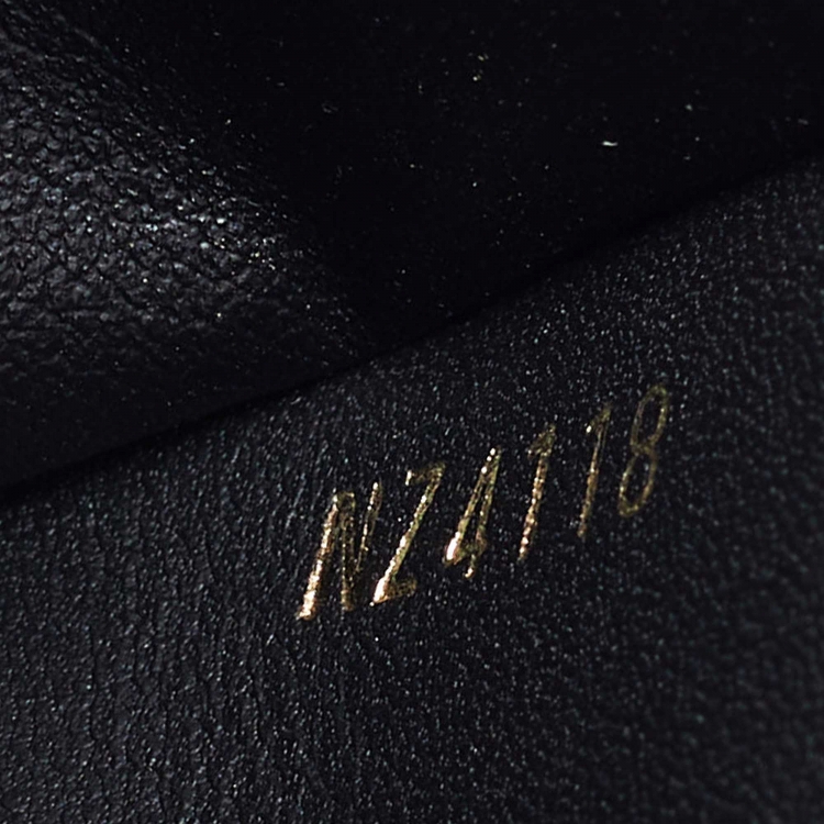 Pre Owned Louis Vuitton Black Leather New Wave Compact Wallet