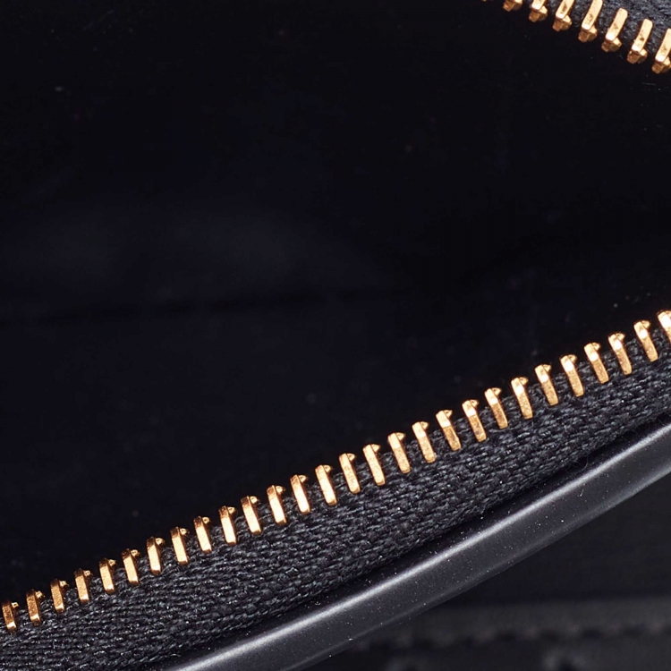 Pre Owned Louis Vuitton Black Leather New Wave Compact Wallet