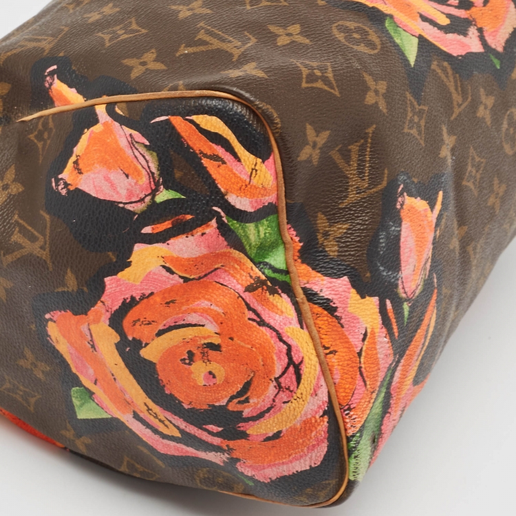 Pre Owned Louis Vuitton Multicolor Monogram Canvas Limited Edition Stephen Sprouse Roses Speedy 30 Bag