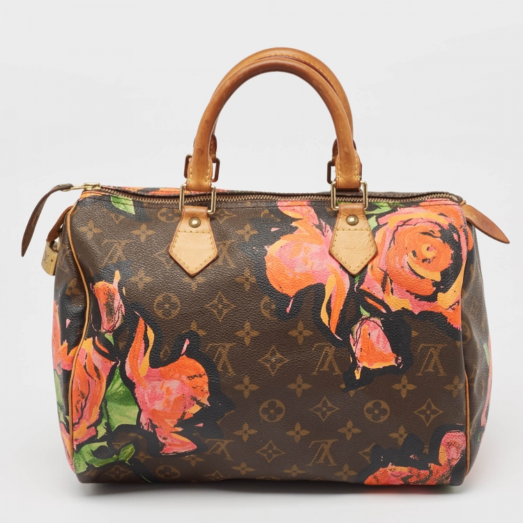Pre Owned Louis Vuitton Multicolor Monogram Canvas Limited Edition Stephen Sprouse Roses Speedy 30 Bag
