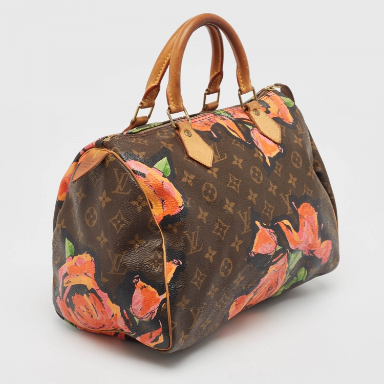 Pre Owned Louis Vuitton Multicolor Monogram Canvas Limited Edition Stephen Sprouse Roses Speedy 30 Bag