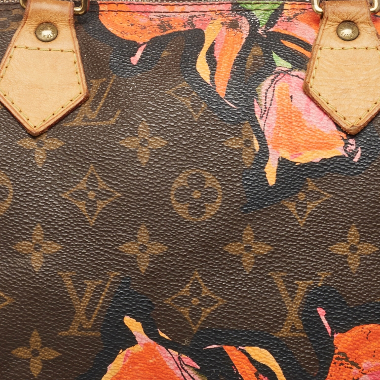 Pre Owned Louis Vuitton Multicolor Monogram Canvas Limited Edition Stephen Sprouse Roses Speedy 30 Bag