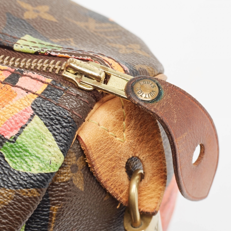 Pre Owned Louis Vuitton Multicolor Monogram Canvas Limited Edition Stephen Sprouse Roses Speedy 30 Bag