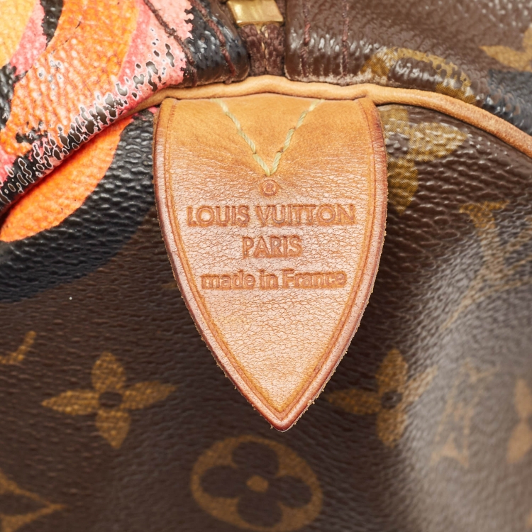Pre Owned Louis Vuitton Multicolor Monogram Canvas Limited Edition Stephen Sprouse Roses Speedy 30 Bag