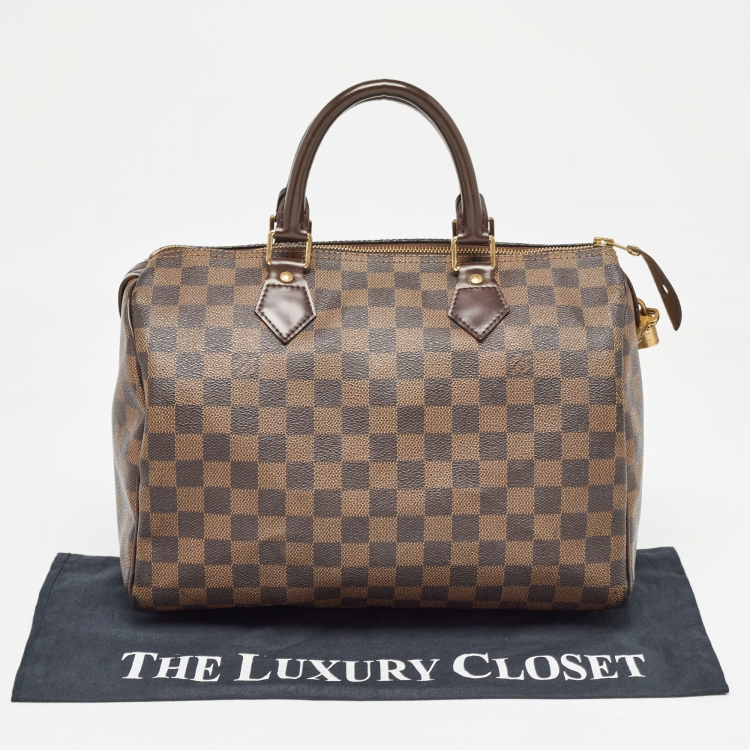 Pre Owned Louis Vuitton Damier Ebene Canvas Speedy 30 Bag