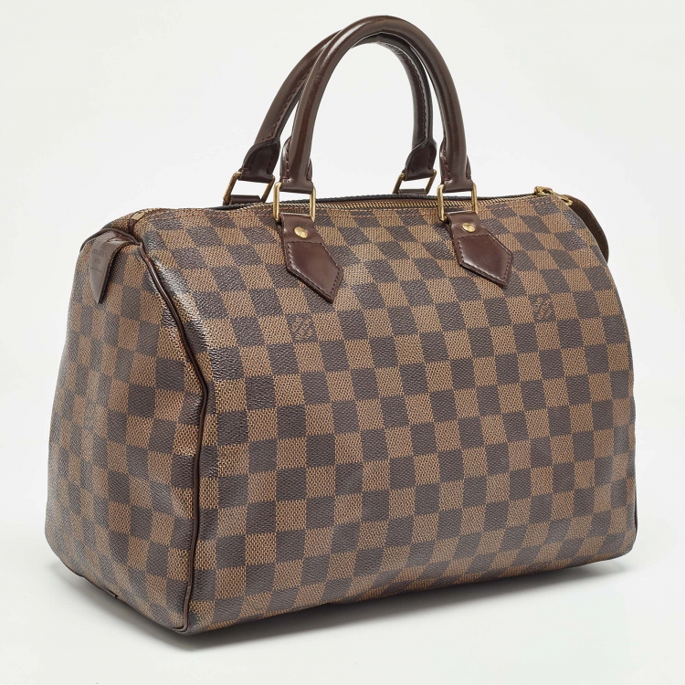 Pre Owned Louis Vuitton Damier Ebene Canvas Speedy 30 Bag