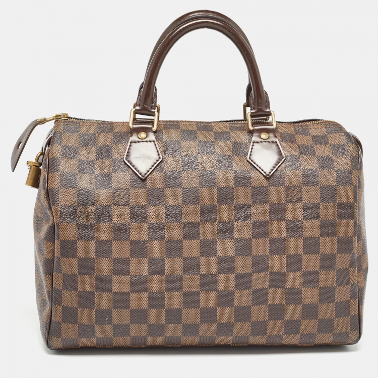 Pre Owned Louis Vuitton Damier Ebene Canvas Speedy 30 Bag