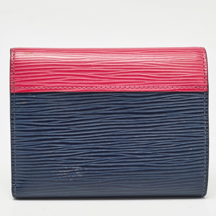 Pre Owned Louis Vuitton Indigo/Hot Pink Epi Leather Victorine Wallet