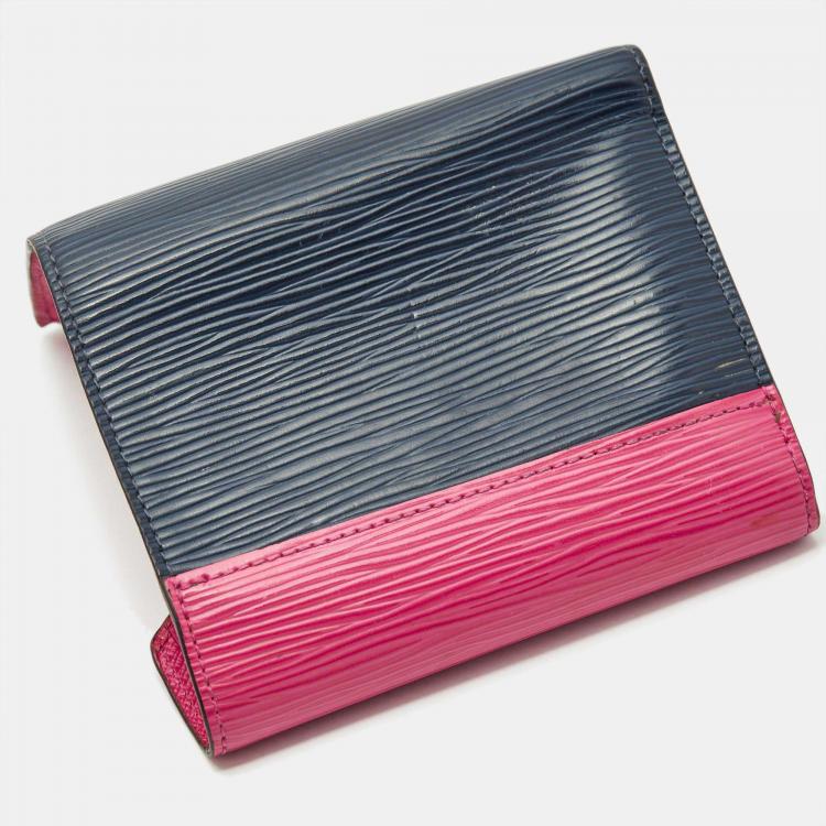 Pre Owned Louis Vuitton Indigo/Hot Pink Epi Leather Victorine Wallet
