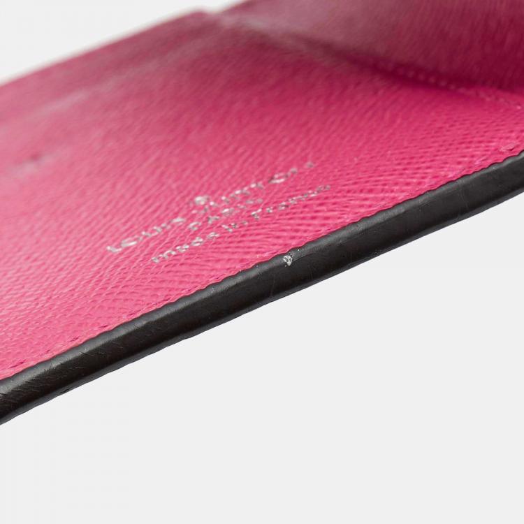 Pre Owned Louis Vuitton Indigo/Hot Pink Epi Leather Victorine Wallet