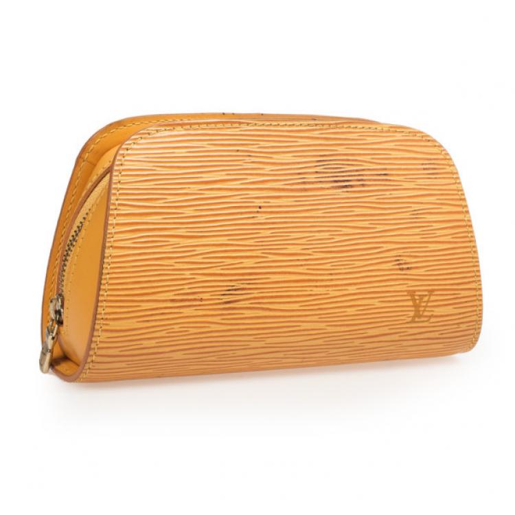 LOUIS VUITTON Epi Dauphine Leather Cosmetics Pouch Makeup Bag in