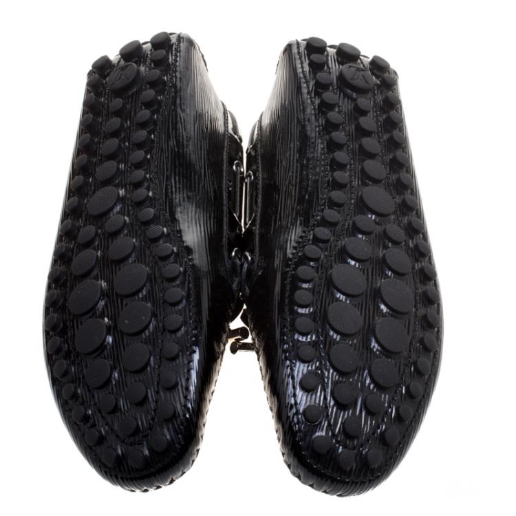 Pre Owned Louis Vuitton Black Electric Epi Leather Gloria Loafers Size 40