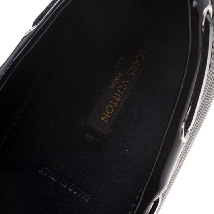 Pre Owned Louis Vuitton Black Electric Epi Leather Gloria Loafers Size 40