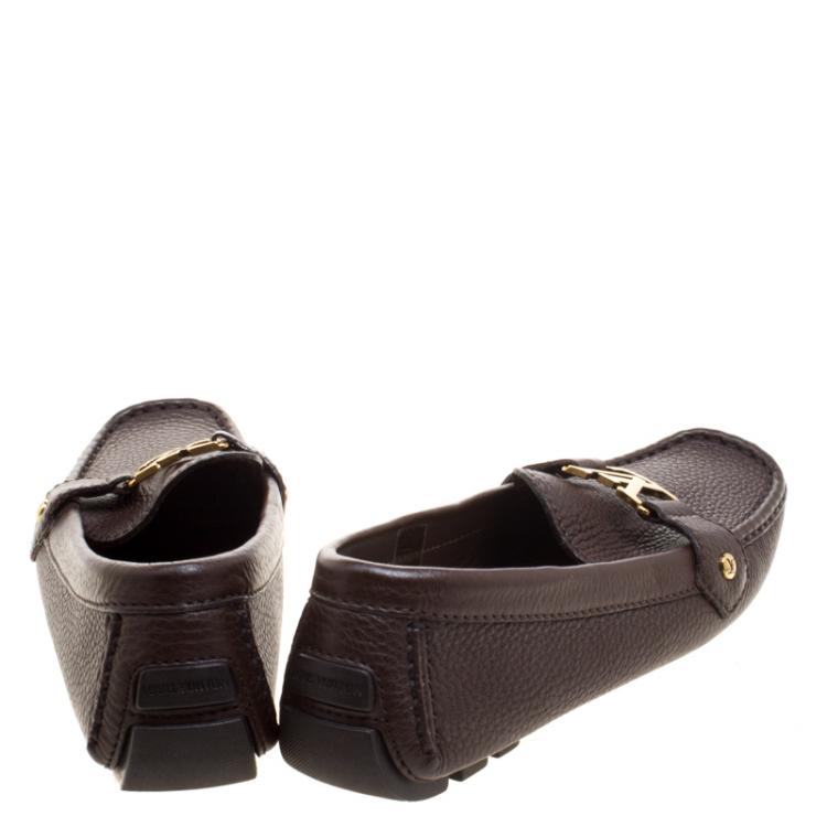 Pre Owned Louis Vuitton Brown Leather Oxford Loafers Size 39
