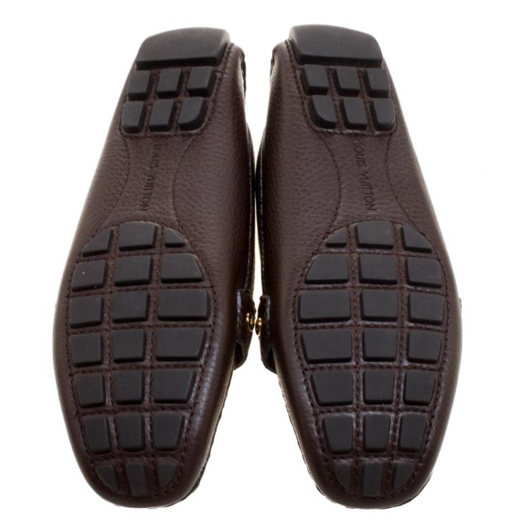 Pre Owned Louis Vuitton Brown Leather Oxford Loafers Size 39