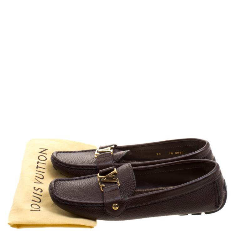 Pre Owned Louis Vuitton Brown Leather Oxford Loafers Size 39