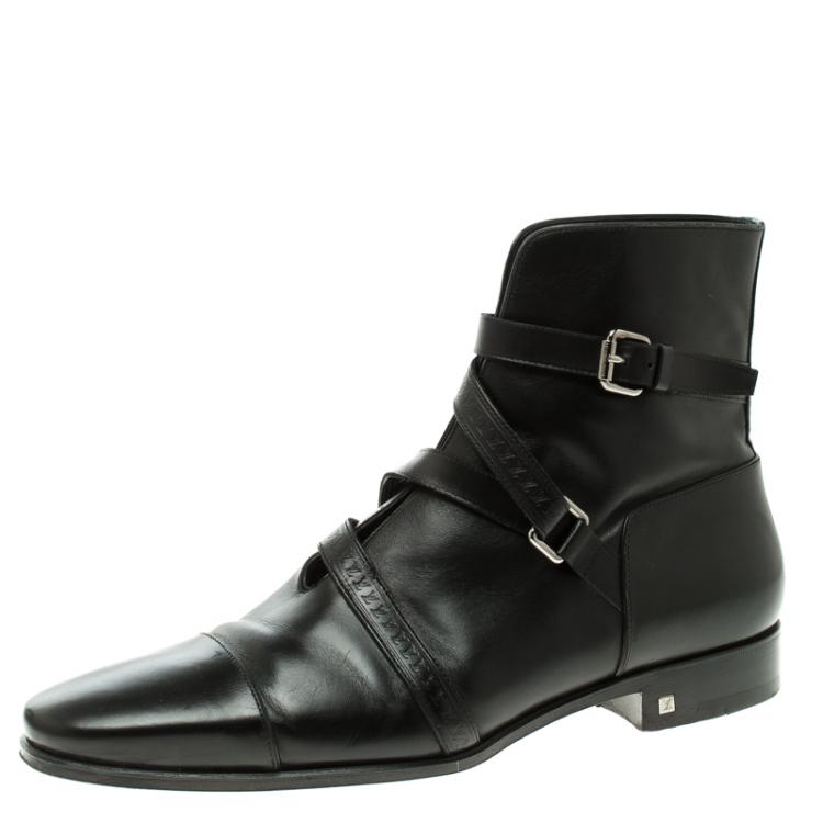 Louis Vuitton Black Leather Belt Boots Size 42 Louis Vuitton