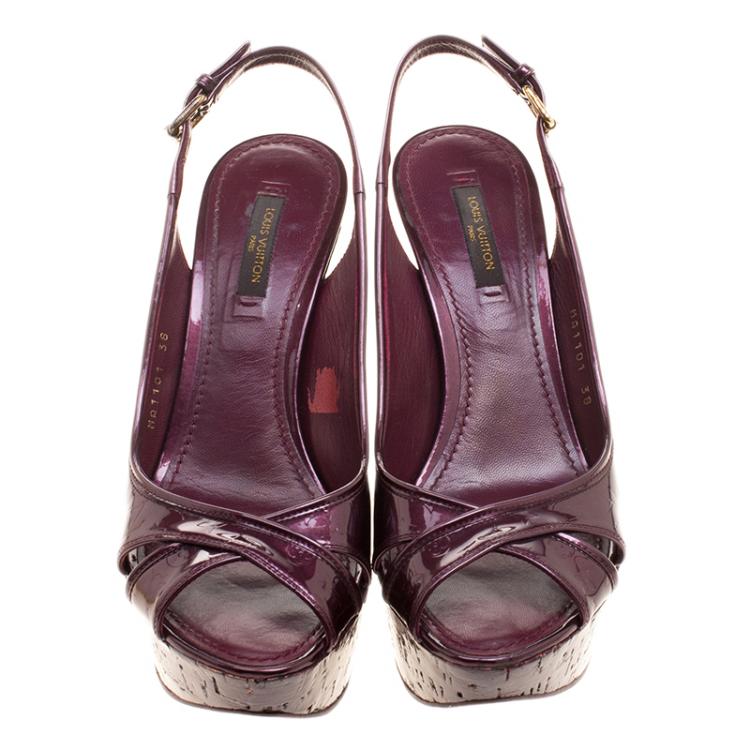 Louis Vuitton Amarante Patent Vernis Leather Pantheon Slingback Sandals ...