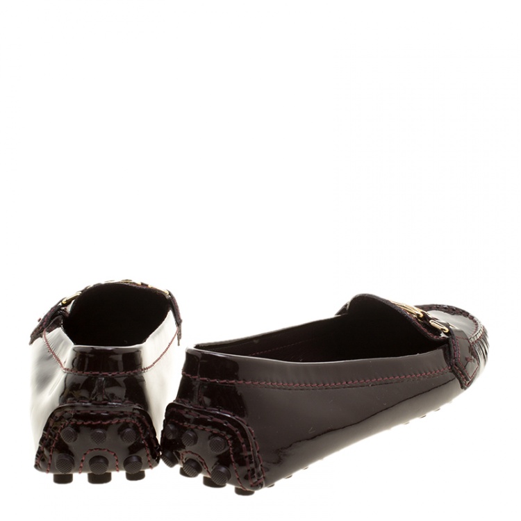 مملوكة مسبقًا Louis Vuitton Bordeaux Patent Leather Oxford Loafers Size 37.5