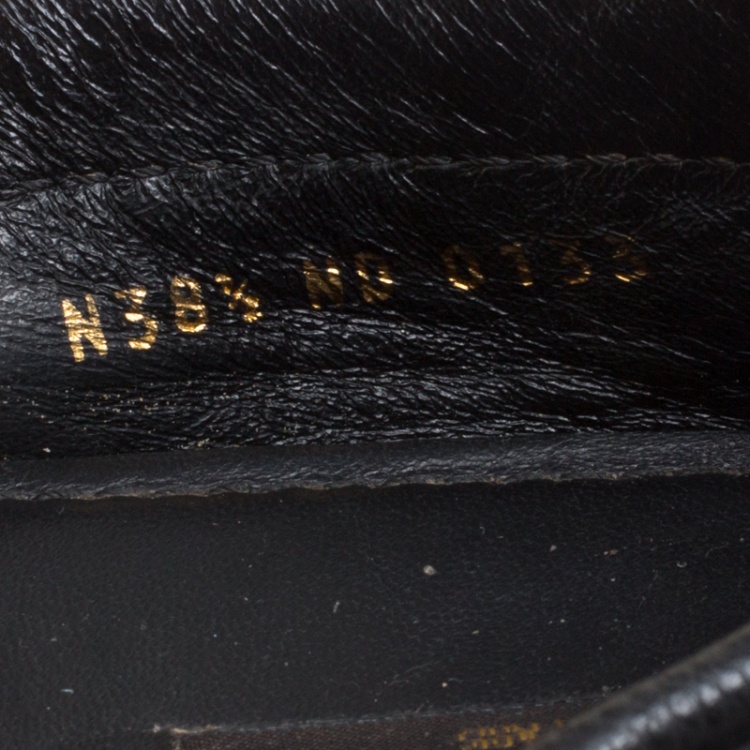 Pre Owned Louis Vuitton Black Monogram Empreinte Leather Gloria Flat Loafers Size 38.5