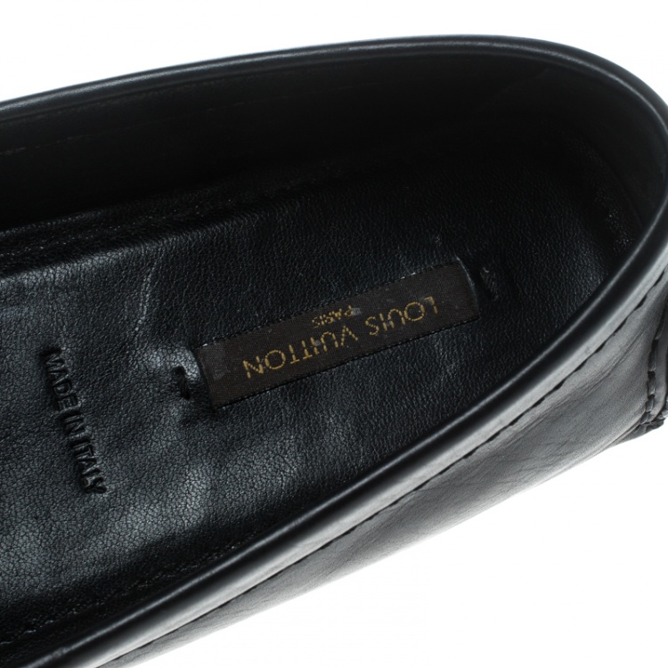 Pre Owned Louis Vuitton Black Leather Oxford Loafers Size 37