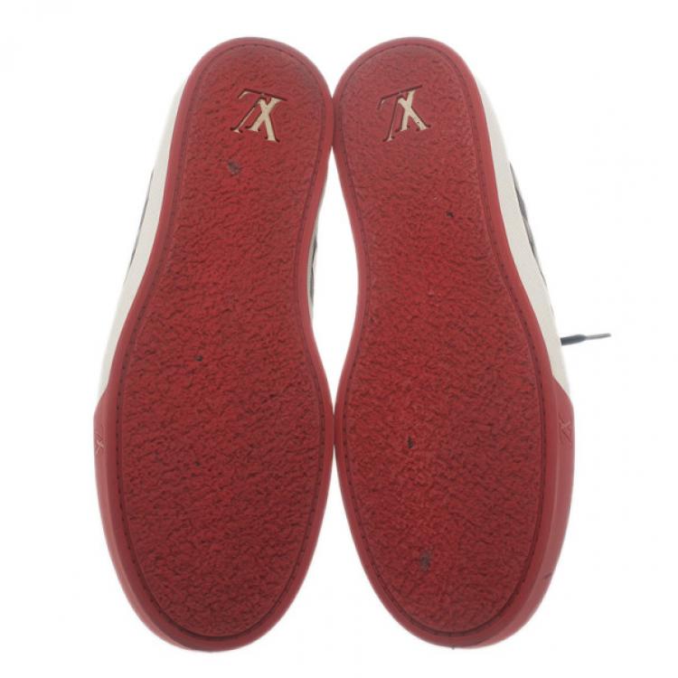 Pre Owned Louis Vuitton Two Tone Leather and Suede Sneakers Size 41