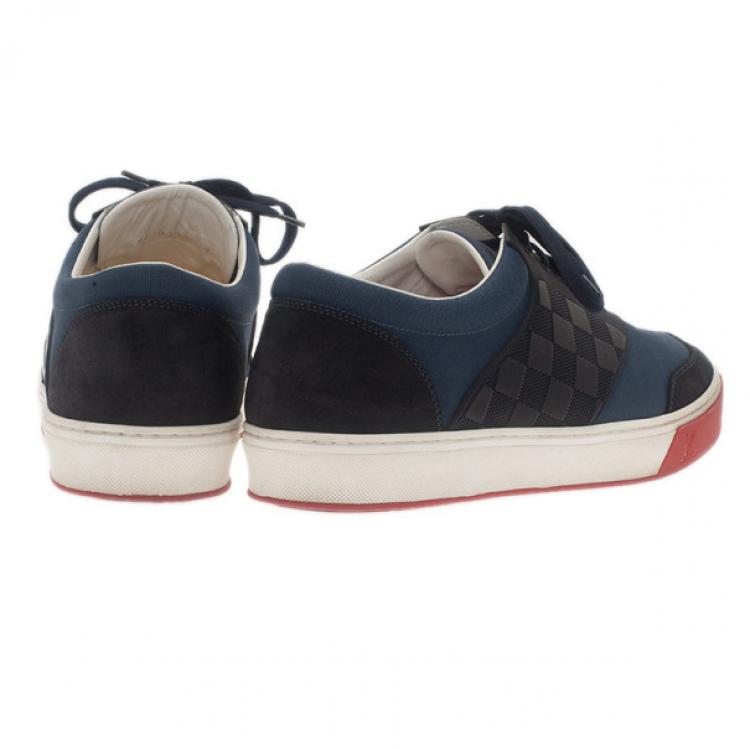 Pre Owned Louis Vuitton Two Tone Leather and Suede Sneakers Size 41