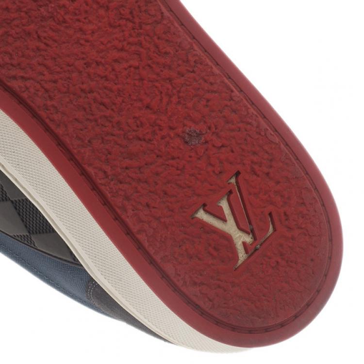 Pre Owned Louis Vuitton Two Tone Leather and Suede Sneakers Size 41