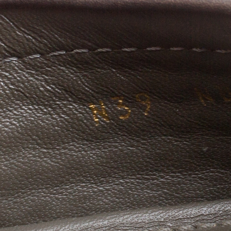 Pre Owned Louis Vuitton Grey Nubuck Leather Hockenheim Loafers Size 39