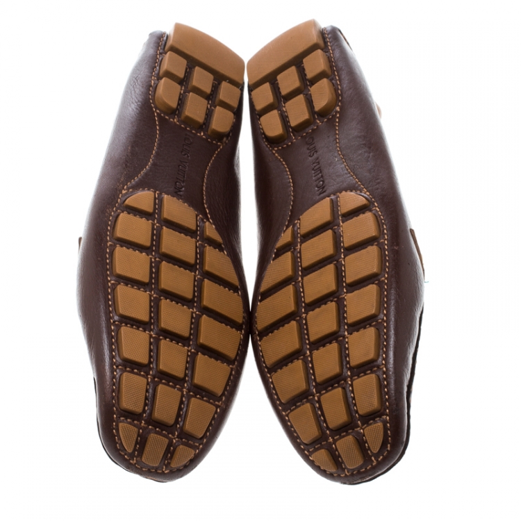 Pre Owned Louis Vuitton Brown Leather Oxford Loafers Size 40
