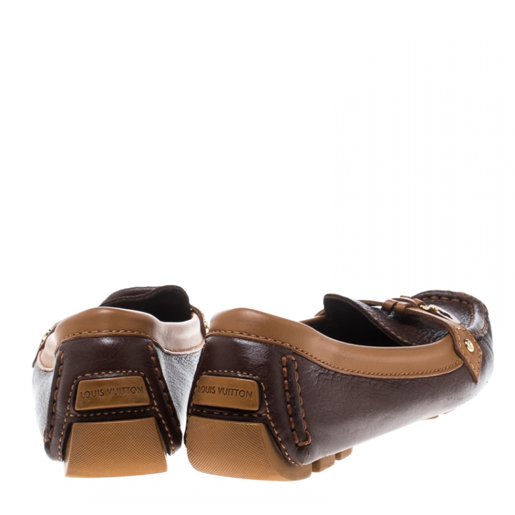 Pre Owned Louis Vuitton Brown Leather Oxford Loafers Size 40