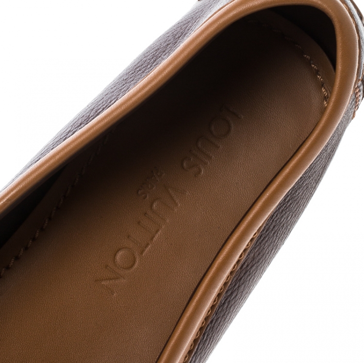 Pre Owned Louis Vuitton Brown Leather Oxford Loafers Size 40