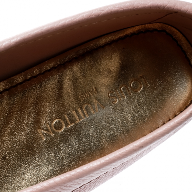 Pre Owned Louis Vuitton Pink Leather Monte Carlo Slip On Loafers Size 39