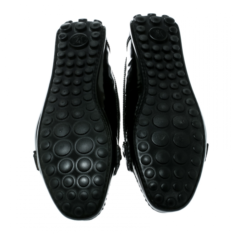 Pre Owned Louis Vuitton Black Patent Leather Oxford Loafers Size 37