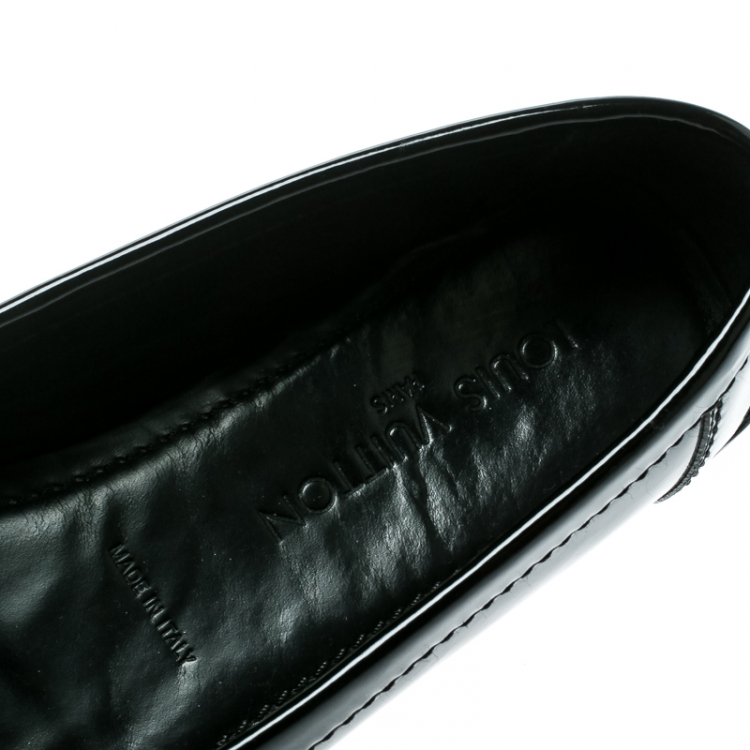 Pre Owned Louis Vuitton Black Patent Leather Oxford Loafers Size 37