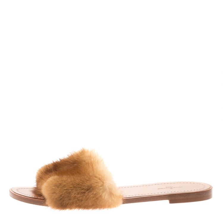 Louis Vuitton, Shoes, Louis Vuitton Fur Sandals