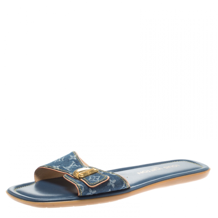 Louis Vuitton, Shoes, Lv Denim Sandal Eith Buckle Details Size 39