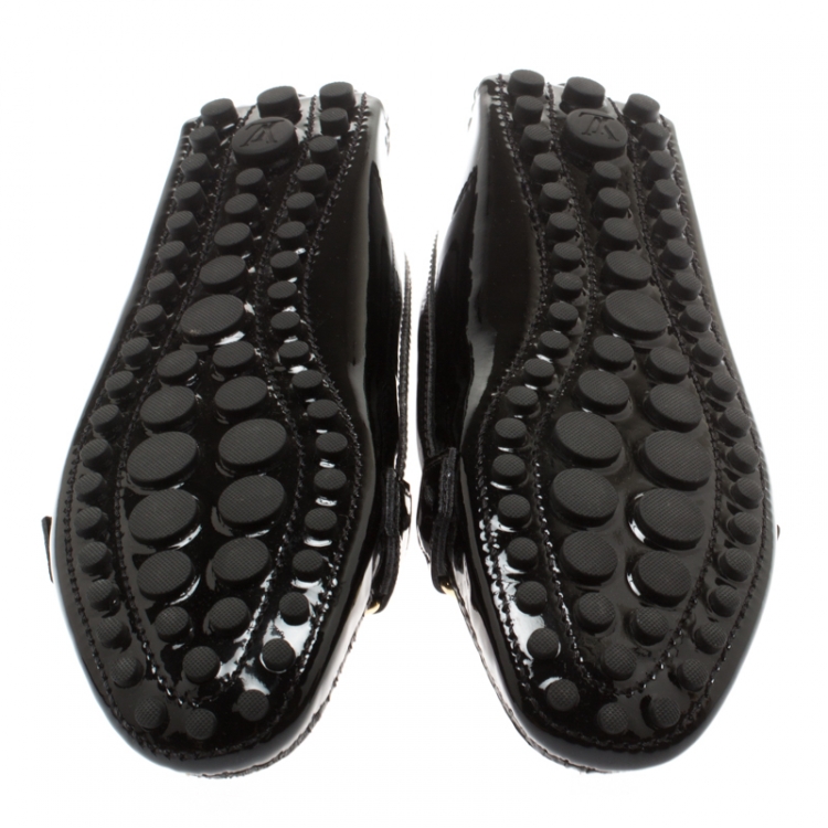 Pre Owned Louis Vuitton Black Patent Leather Oxford Loafers Size 41