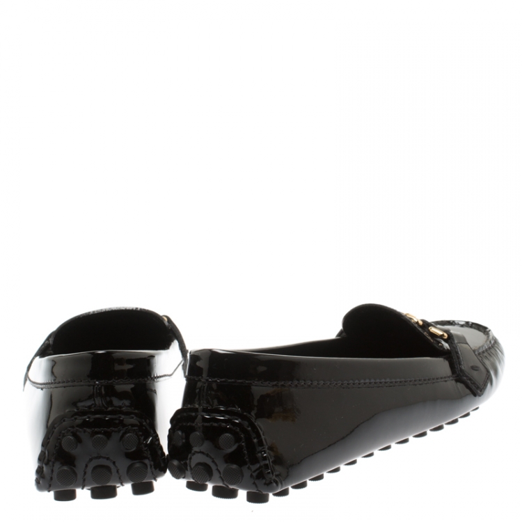 Pre Owned Louis Vuitton Black Patent Leather Oxford Loafers Size 41
