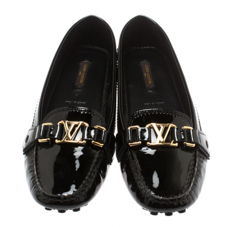 Pre Owned Louis Vuitton Black Patent Leather Oxford Loafers Size 41