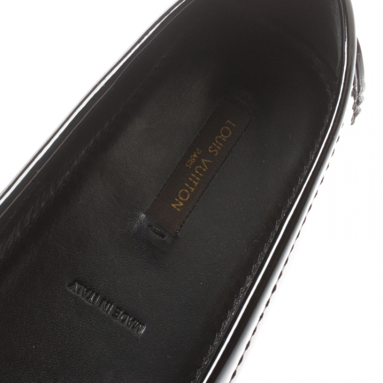 Pre Owned Louis Vuitton Black Patent Leather Oxford Loafers Size 41
