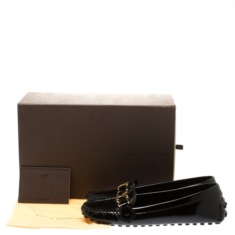 Pre Owned Louis Vuitton Black Patent Leather Oxford Loafers Size 41
