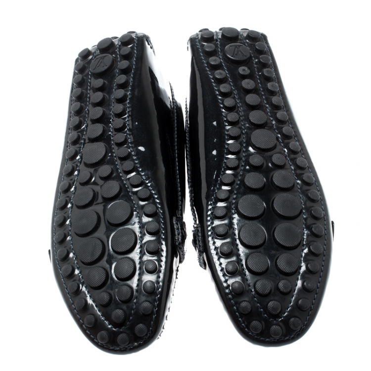 Pre Owned Louis Vuitton Black Patent Leather Oxford Loafers Size 38.5