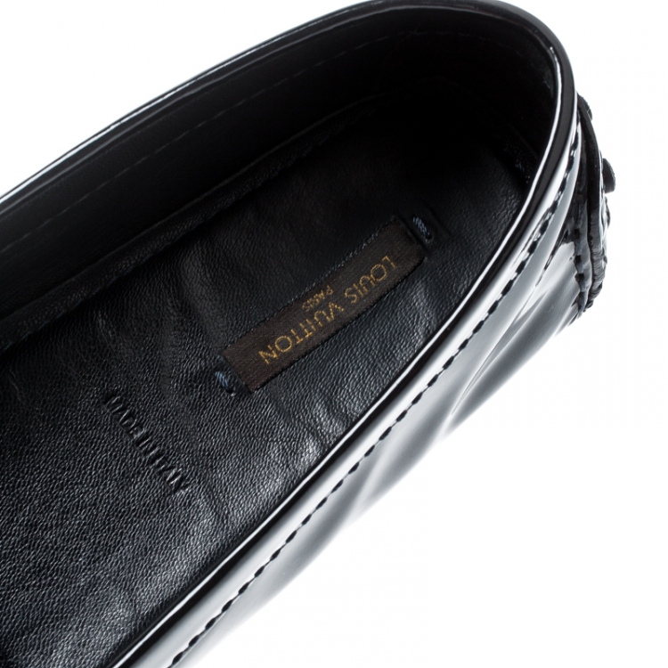 Pre Owned Louis Vuitton Black Patent Leather Oxford Loafers Size 38.5