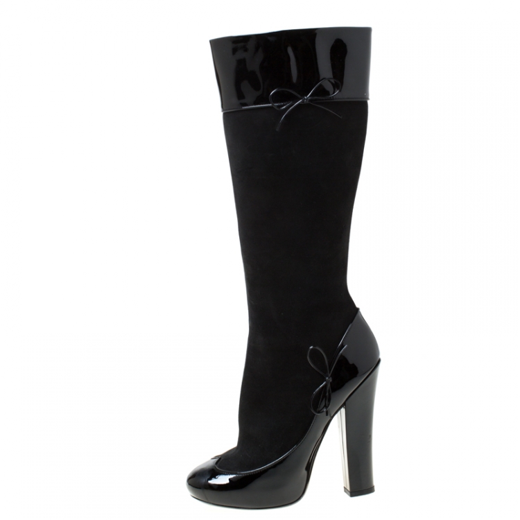 Louis Vuitton Womens Zip Up High Heel Platform Boots